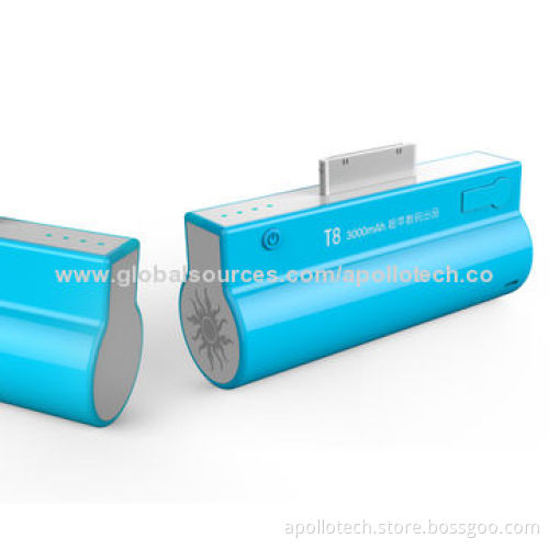 Portable Power Stations for iPhone 4/4S with Standing Function, 2,000mAh Real Capacity/5V/1A Output